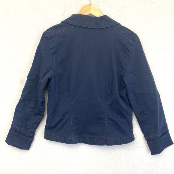 Vintage Nautical Blazer Jacket Womens 8 Casual Metrostyle Anchor Buttons Coastal - Picture 2 of 16